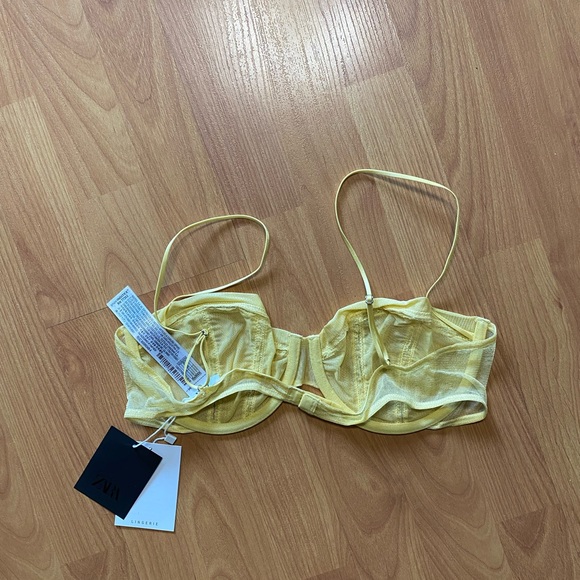 Silk mesh bra pastel yellow - Picture 4 of 6